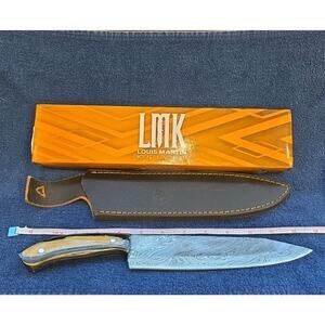 Hunting Bowie Knife 12.75 Inch Custom Forged Damascus Blade LMK Knives #9694